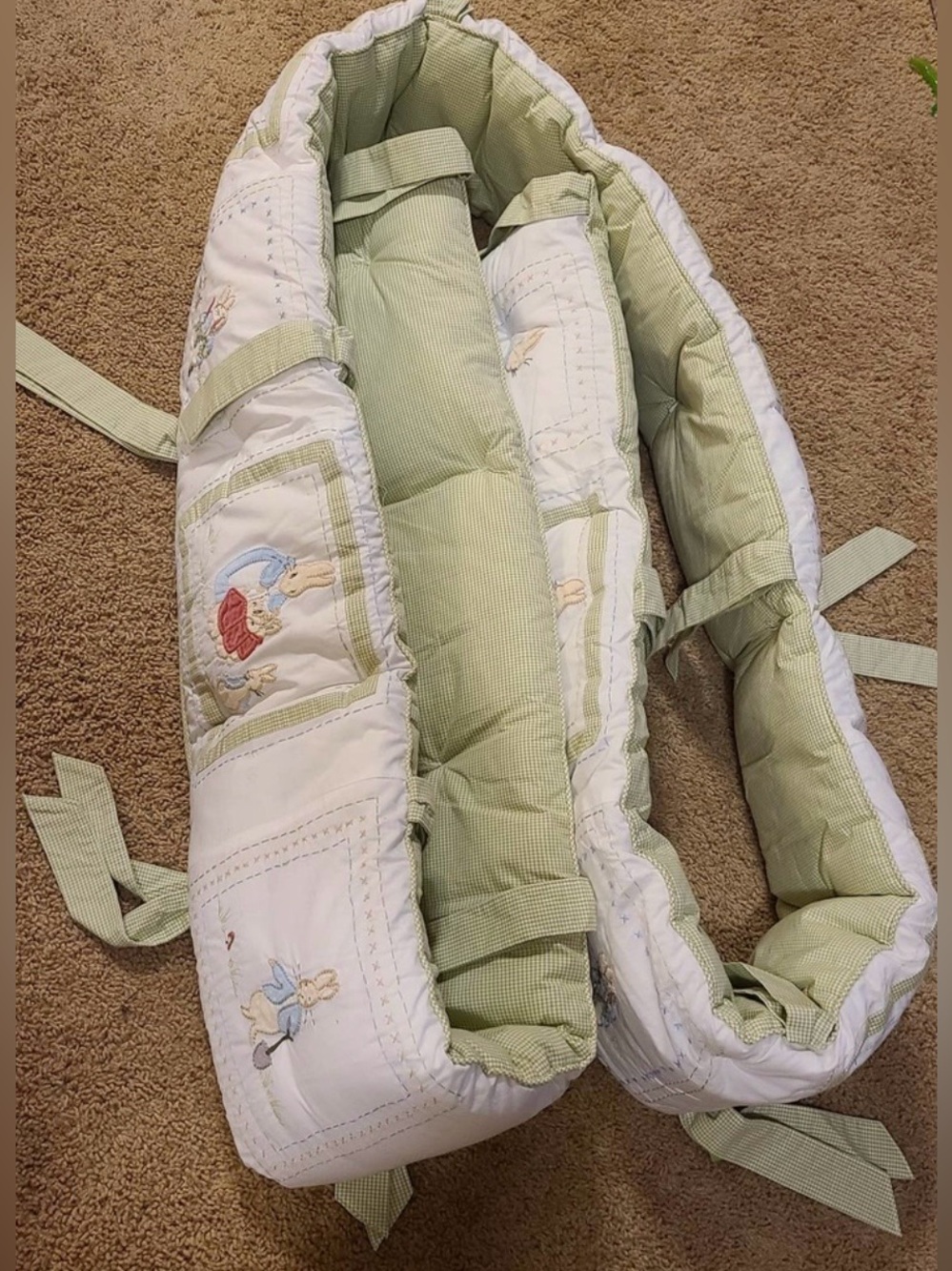 Pottery Barn Peter Rabbit Embroidered Baby Crib Bumper